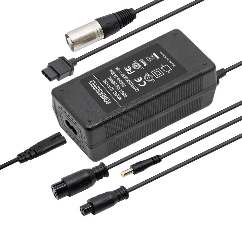 Universele oplader 54,6V (48V) 2A DC/X16/XLR/GX12/Niu