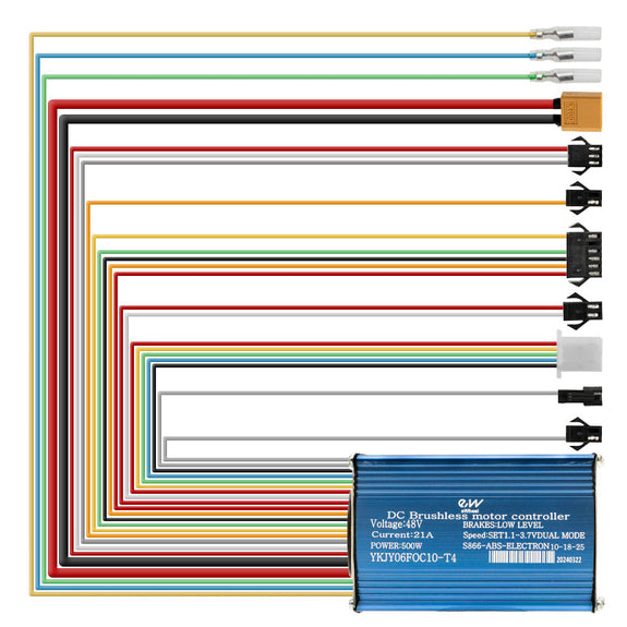 48V 21A 500W 10-18-25 km/h ontgrendelbaar - controller niet gehomologeerd Rockway/Speedway 