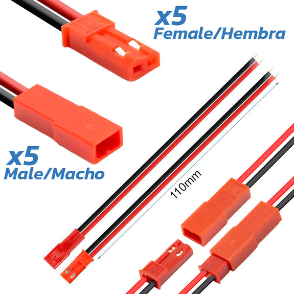 Bedrade JST-connector - 5M/5F