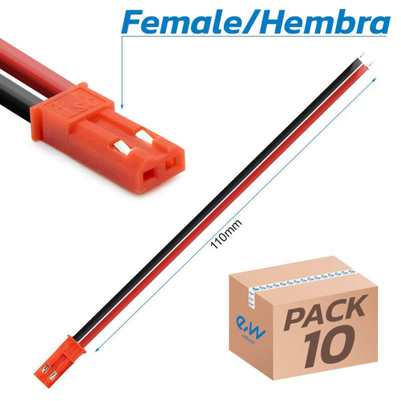JST Bedrade Connector - 10 FEMALE