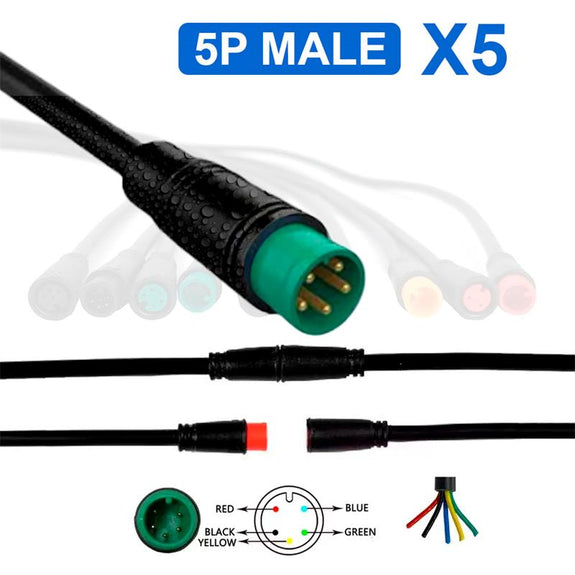 Waterdichte connector 8mm 5 pins - 5M