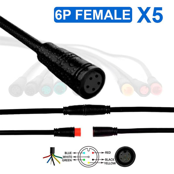 Waterdichte connector 8mm 6 pins - 5F
