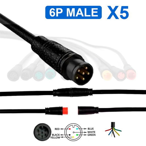 Waterdichte connector 8mm 6 polig - 5M