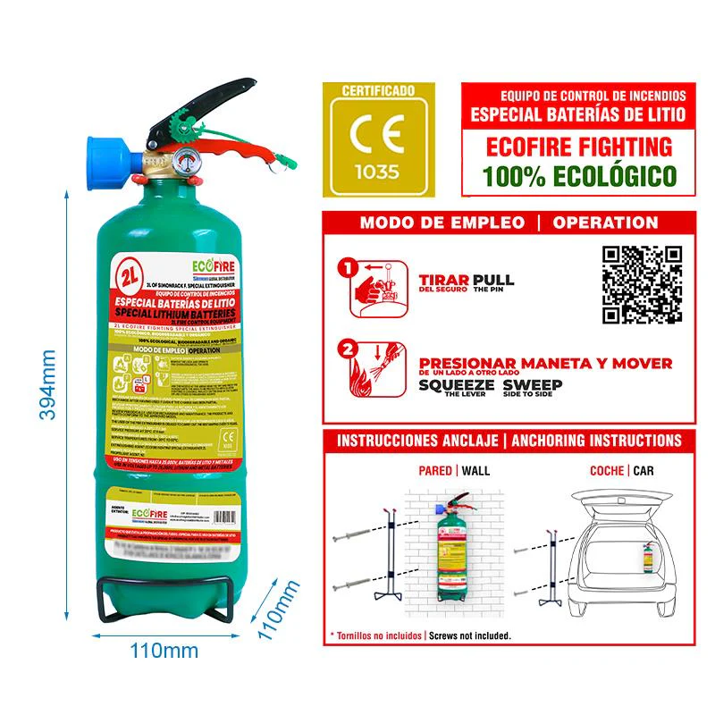 Diëlektrische brandblusser voor Lithium batterijen 