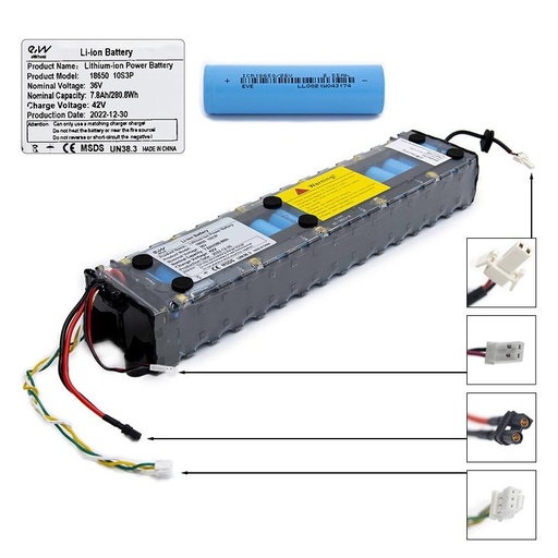 [36263] Batterij 36V 7,8 Ah voor Xiaomi 365/1S/Essential/MI3 