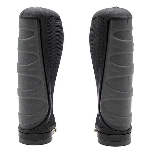 [8642-44] Ergonomische siliconen handvatten met grijs slot - 2 stuks