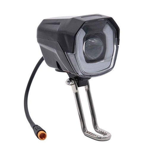[66521] LED koplamp met zwarte claxon 12-72v met waterdichte connector